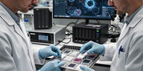 Servidor NAS QNAP para acesso simultâneo a lâminas digitais