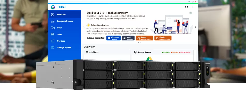 Backup integrado e compatibilidade com softwares de terceiros - Review TS-1264U-RP Qnap