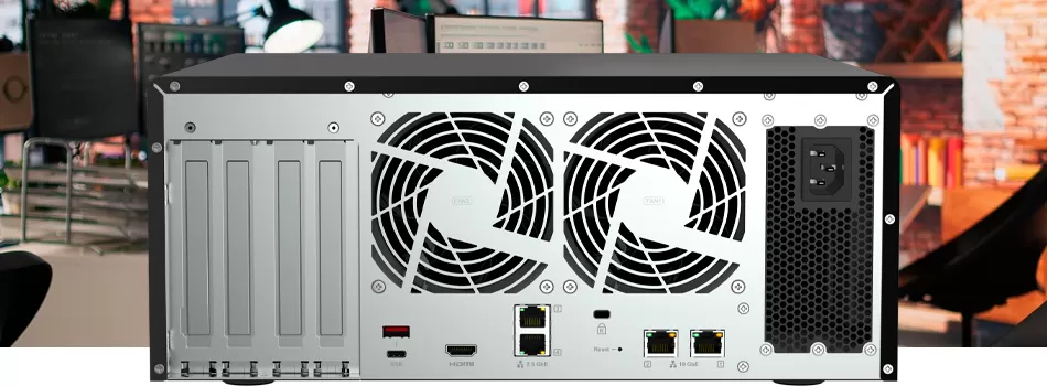 Conectividade 10GbE E 2 5GbE - Review TS-h1277AFX Qnap Storage House